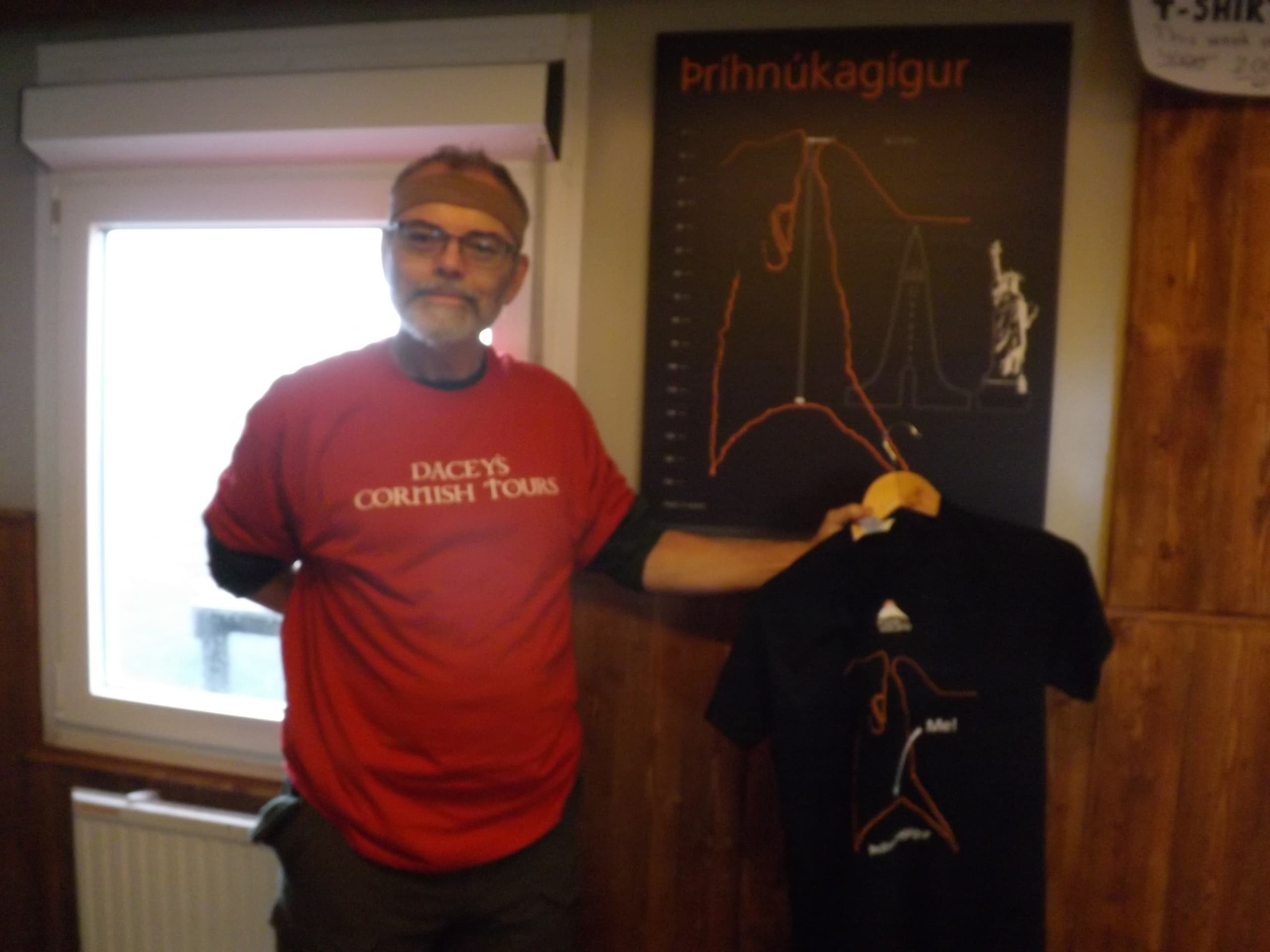 Rod, The shop, 3 km up-the-mountain hike to go Inside the Volcano in Iceland