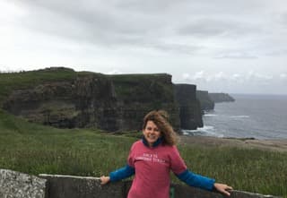Suzanne, walking the Cliffs of Moher, Ireland