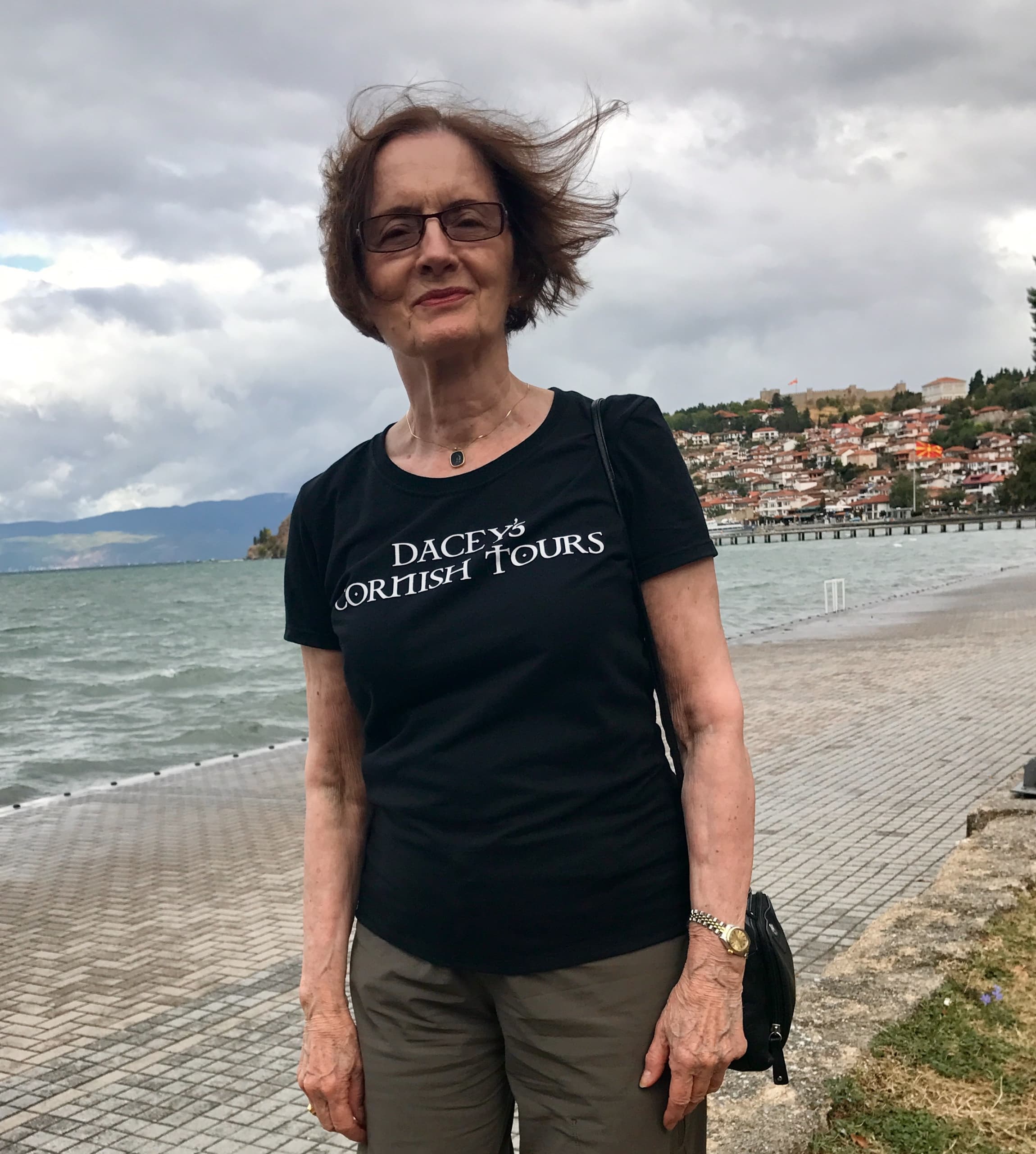 Joan, enjoying Lake Ohrid, Republic of Macedonia