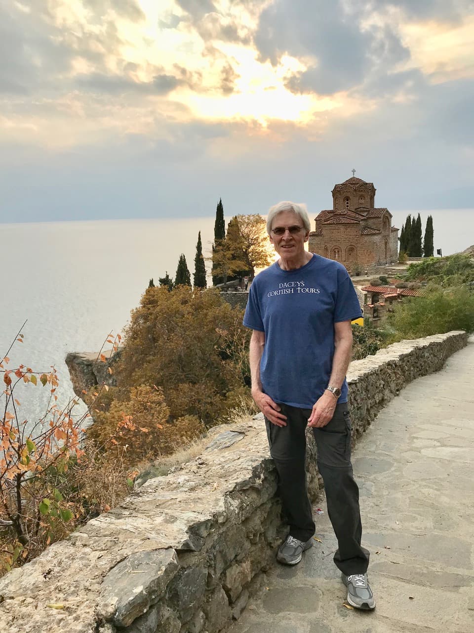 Chuck,visiting Lake Ohrid, Macedonia