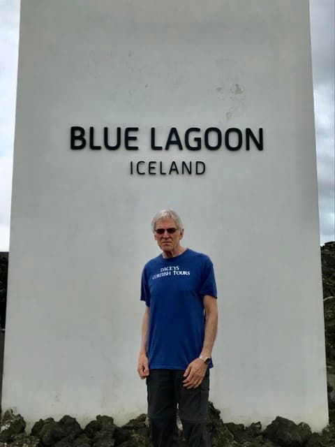 Chuck, relaxing Blue Lagoon, Iceland