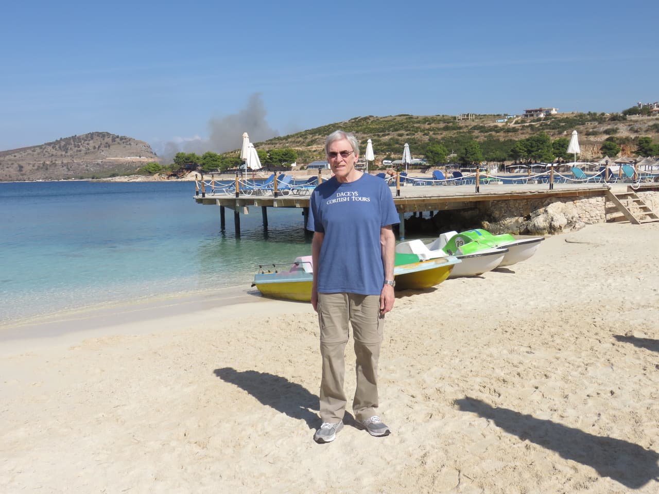 Chuck, swimming Ksamil beach, Albania
