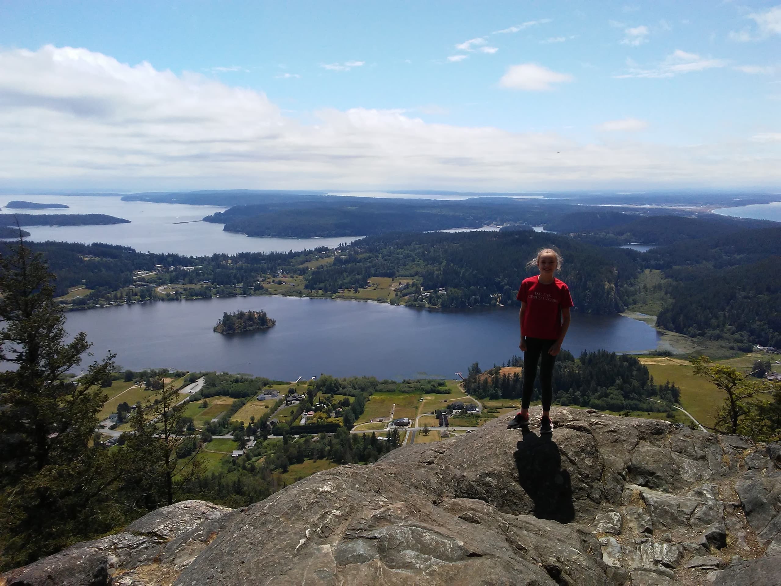 Mia, standing in San Juan Islands WA USA