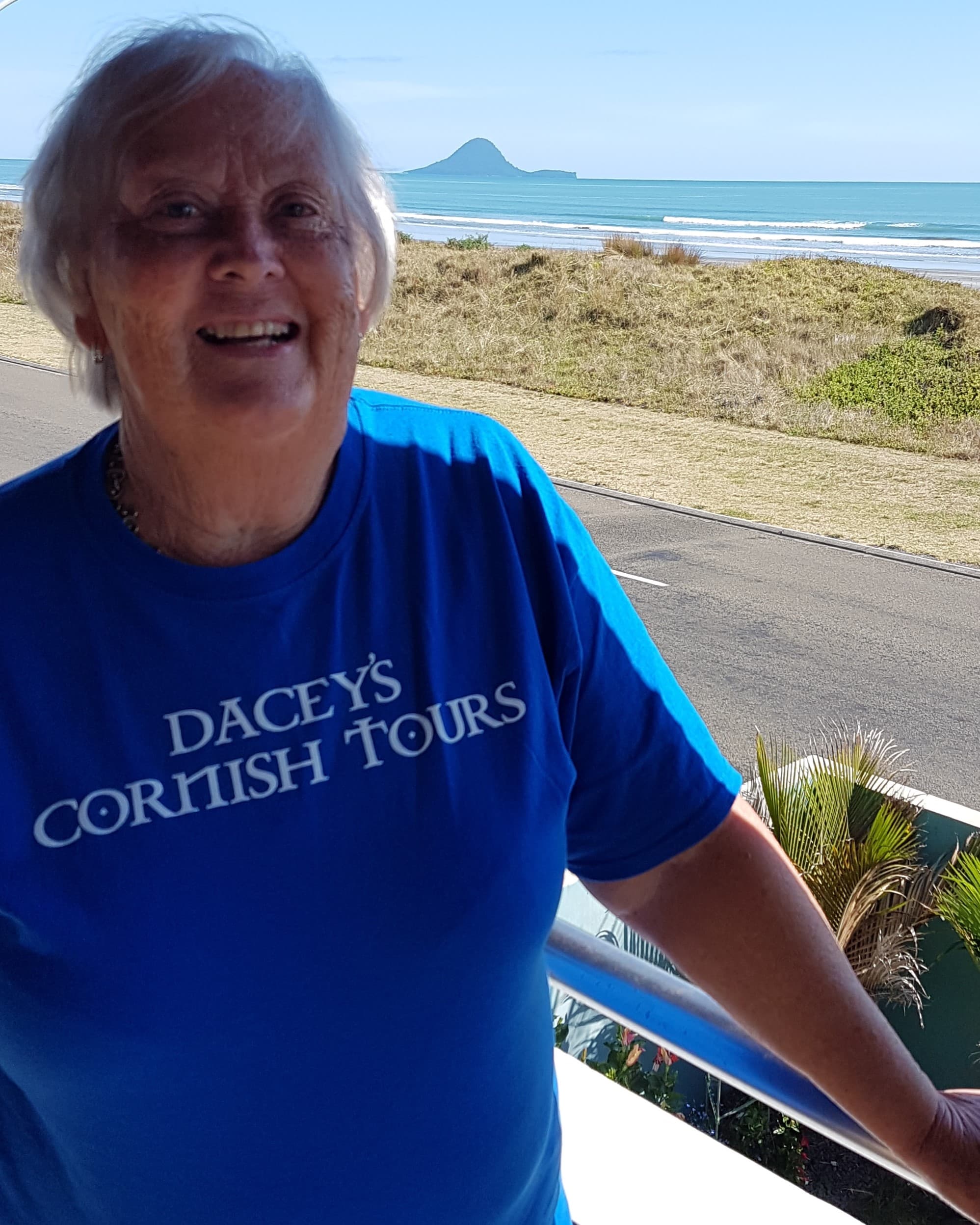 Jan, relaxing Whale Island, New Zealand