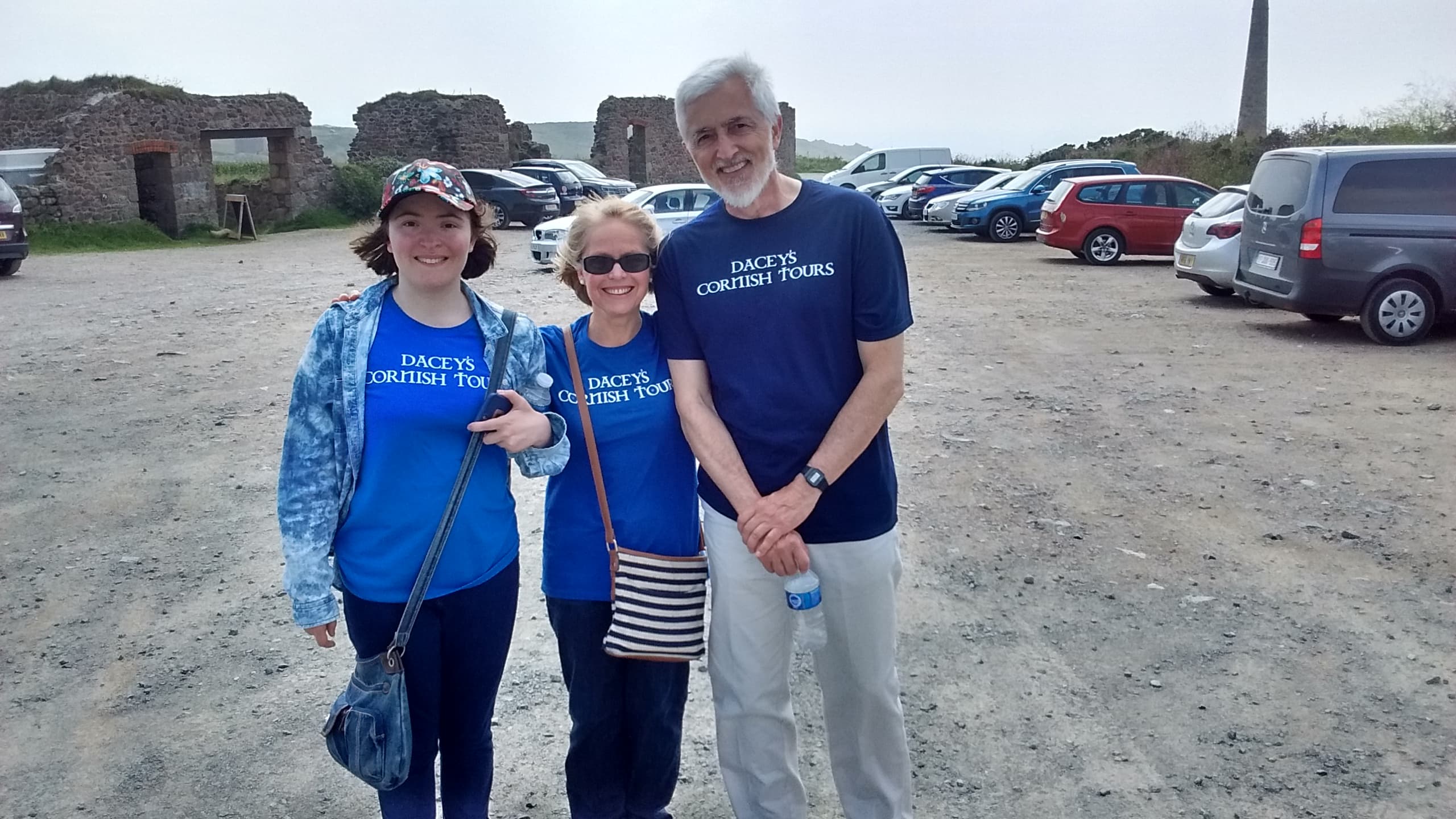 Amber, Cheryl,Vinny visiting Botallack mine, Cornwall