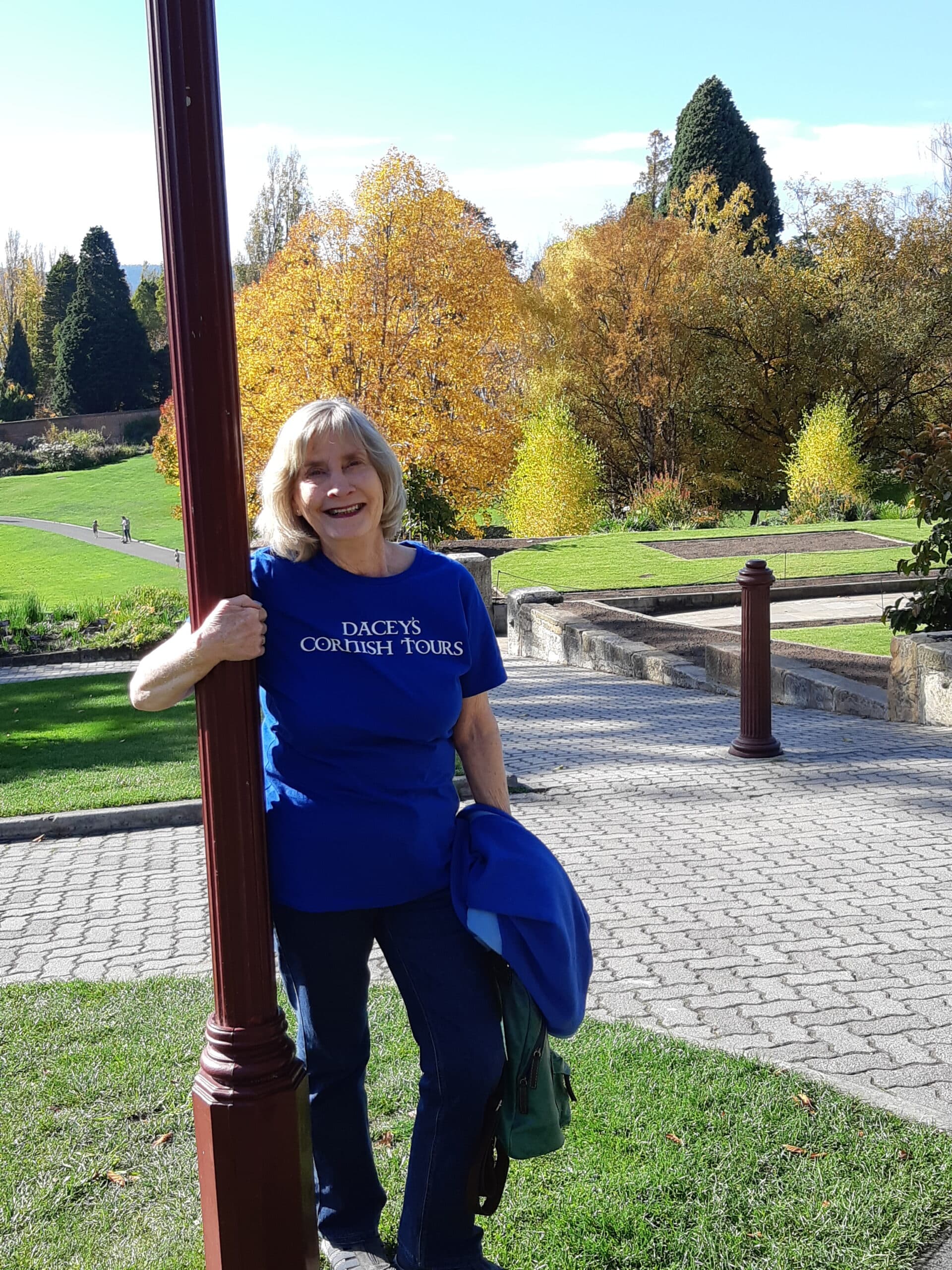 Kelsey, visiting Royal Botanic Gardens, Tasmania