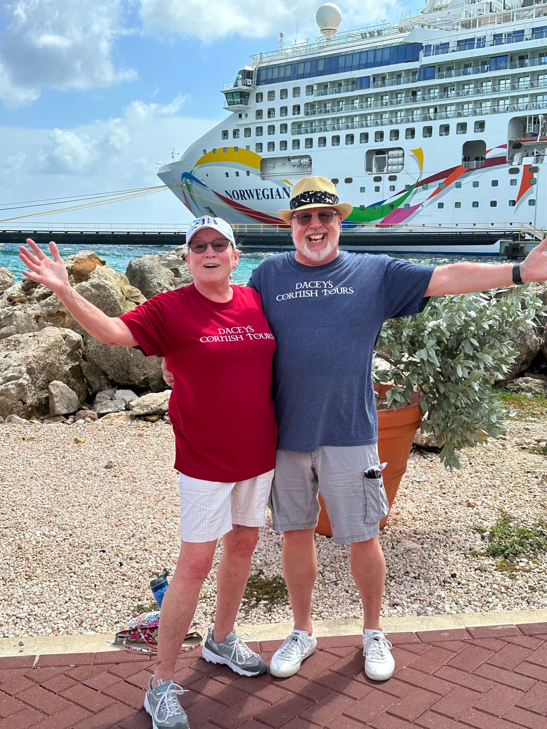 Jeff & Cathy, on cruise ship Curacao