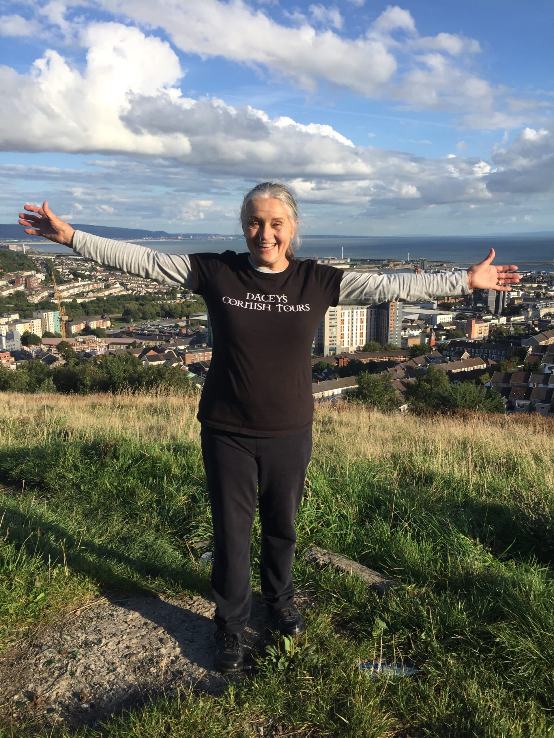 Renate, standing in Swansea Wales