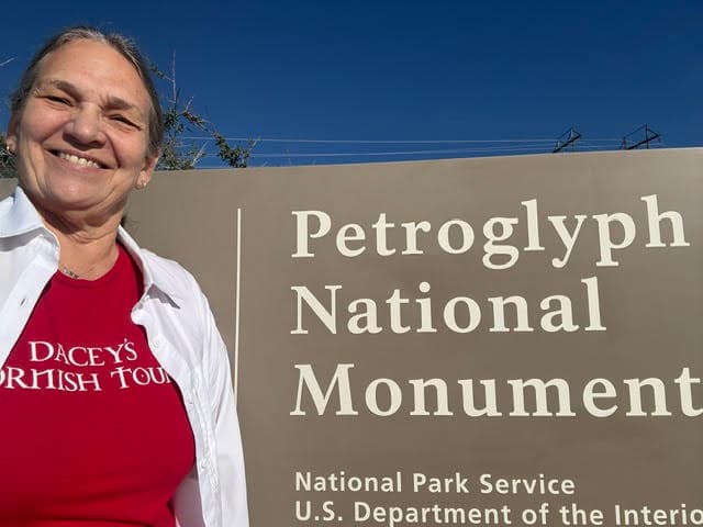 Carol new Mexico wearing her DCT t-shirt with pride