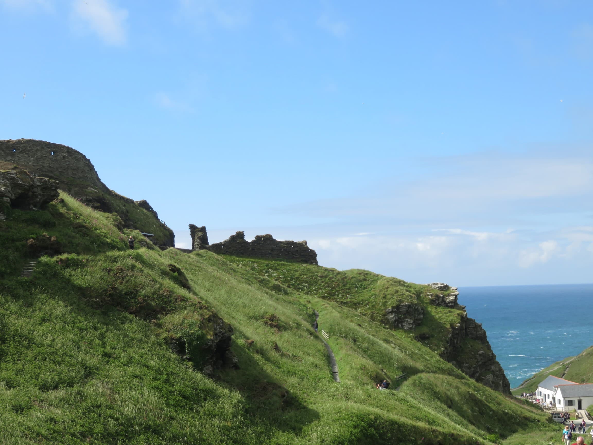 The green headland of Tintagel above the Atlantic