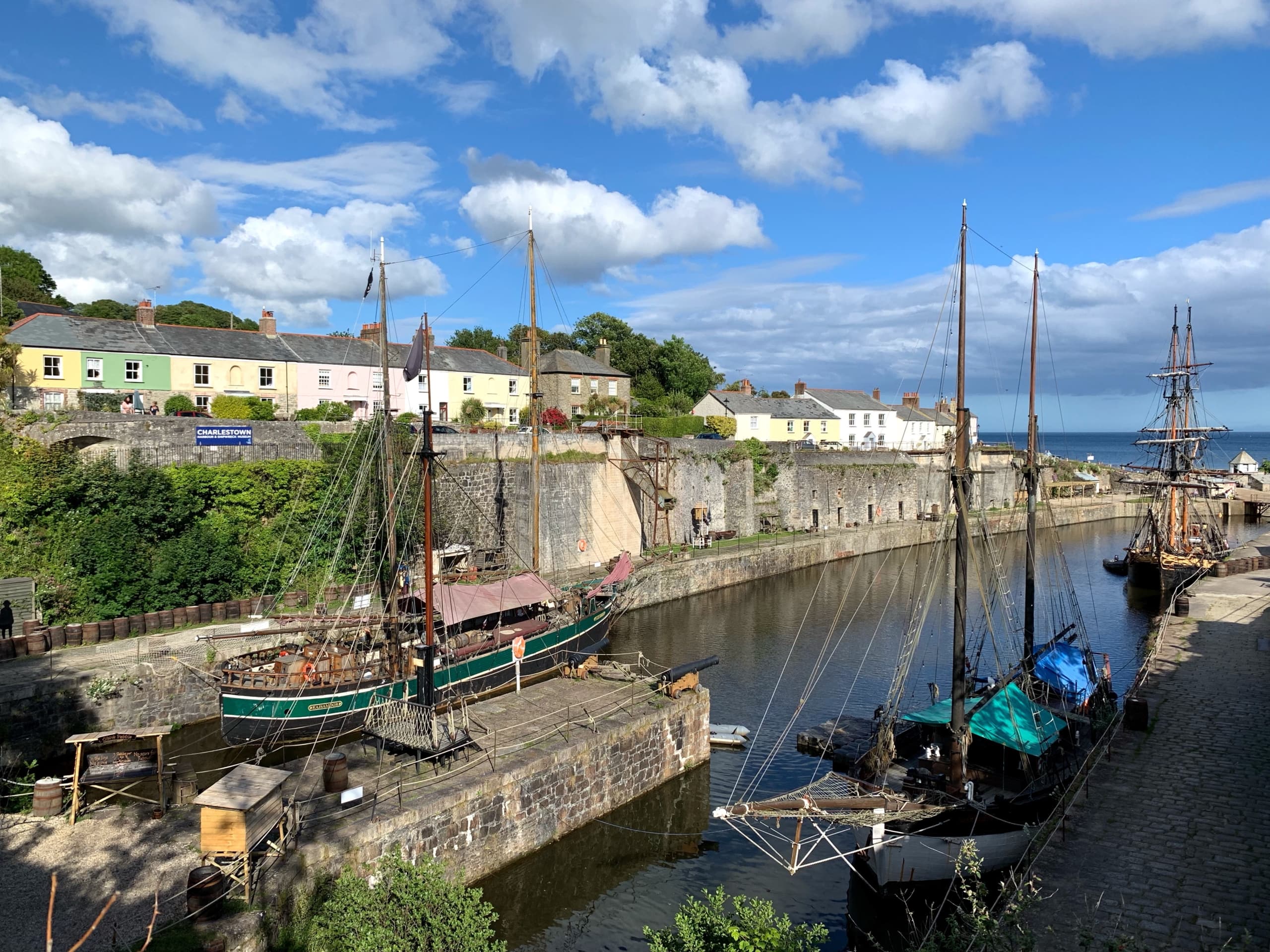 Tall ships moored in Charlestown harbour