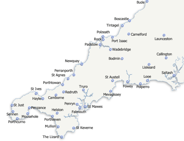Tour Cornwall Map