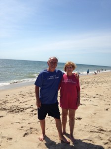 Dacey's Cornish tours Stephanie & Santos enjoying the beach Fenwick