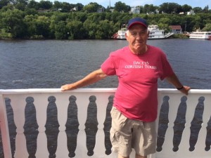 Dacey's Cornish tours Peter enjoying a river boat cruise St Croix river
