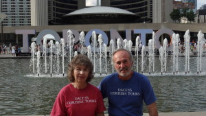 Dacey's Cornish tours Dave & Joan, enjoyiing Toronto, Canada