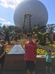 Dacey's Cornish tours Derek, enjoying Epcot, Florida