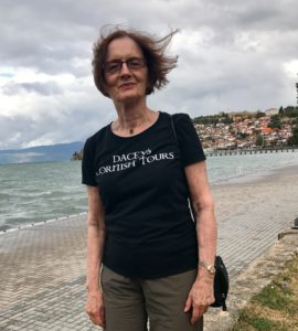 Dacey's Cornish toursJoan, enjoying Lake Ohrid, Republic of Macedonia