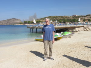 Dacey's Cornish toursChuck, swimming Ksamil beach, Albania