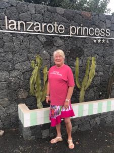 Dacey's Cornish toursJanet, relaxing in Lanzarote