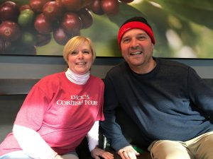 Dacey's Cornish toursKathy & David, enjoying coffee at Starbucks RichField Great state of Minnesota