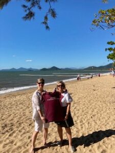 Dacey's Cornish toursTrish & Janet,relaxing at Palm Cove, Australia