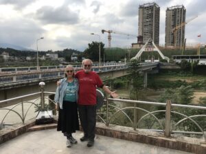 Dacey's Cornish tours Rod, River border crossing between Lao Cai City, Vietnam, and Hakou, China;