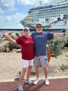 Dacey's Cornish tours Jeff & Cathy, on cruise ship Curacao